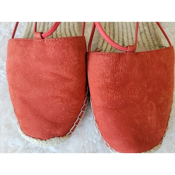 Eileen Fisher Shoes LEE Rust Nubuck Leather D'Orsay Espadrilles Flats Size 8 - Picture 4 of 11